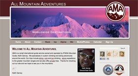 all mountain adventures website design