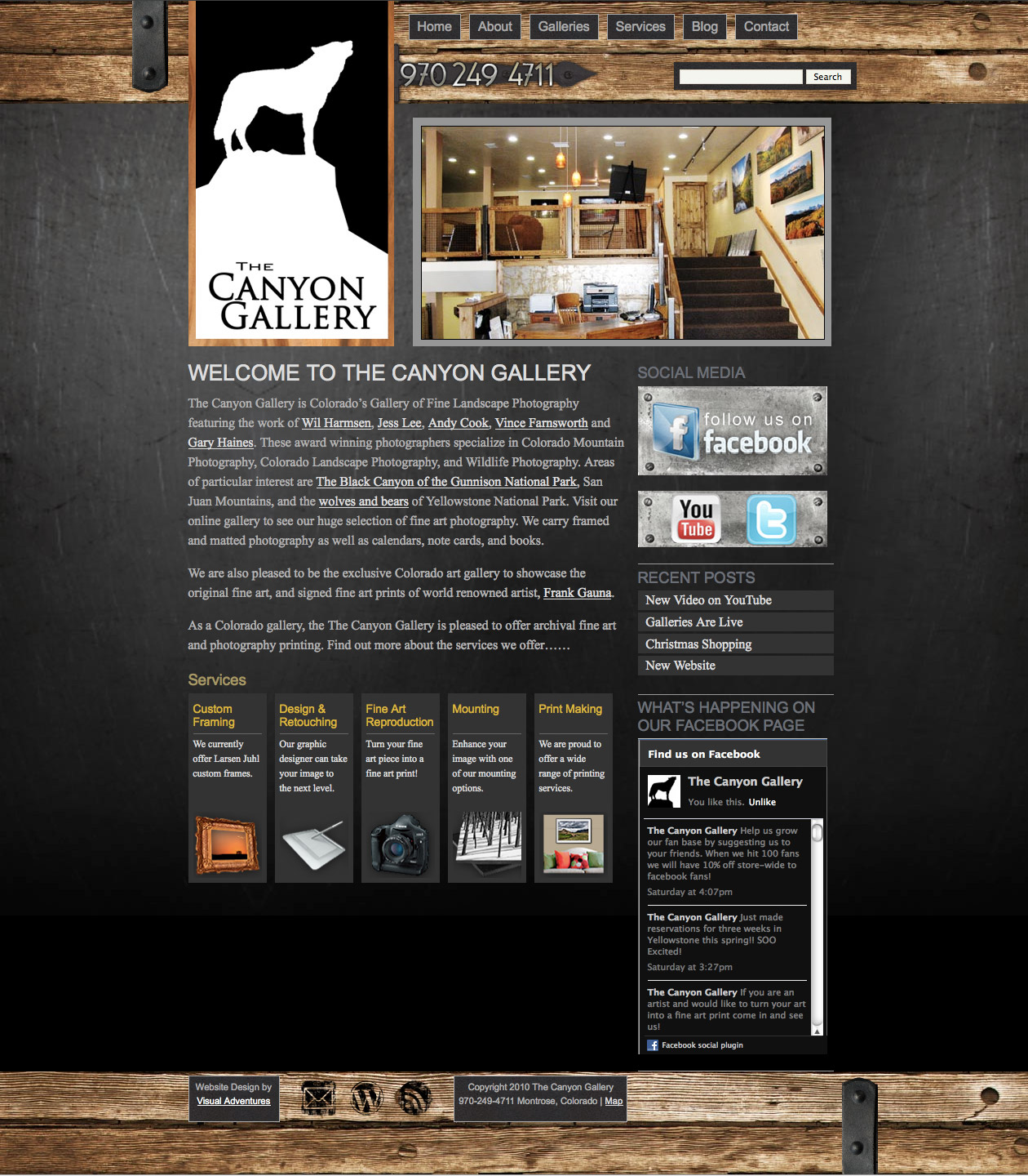 The Canyon Gallery Website Design