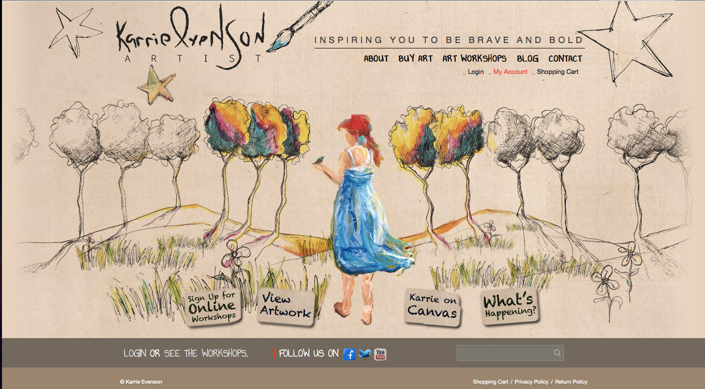 Karrie Evenson Painting website homepage by Visual Adventures
