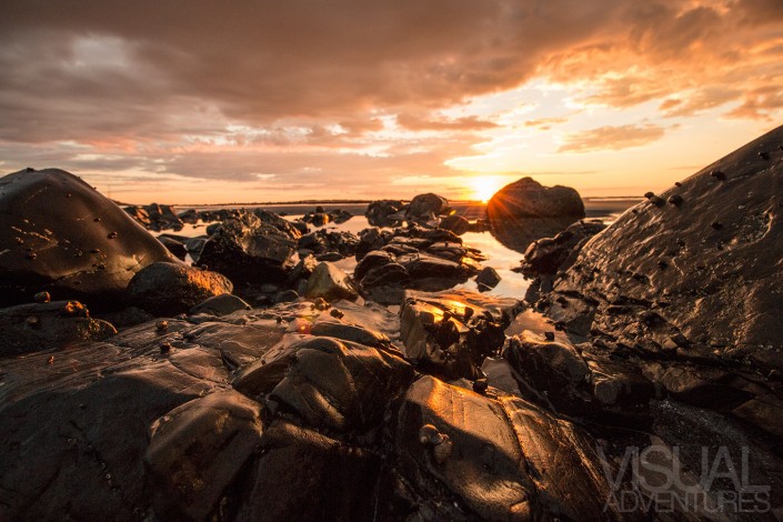 sunset at long sands beach in york maine