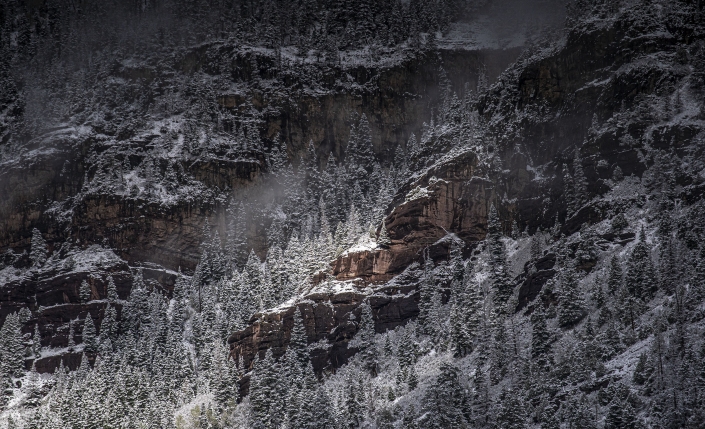 Winter snow at Canyon Creek, Ouray