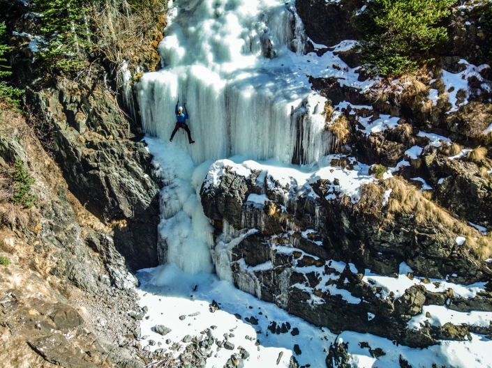 Jason Nelson climbs Green Mountain Falls in Cunningham Gulch, Silverton